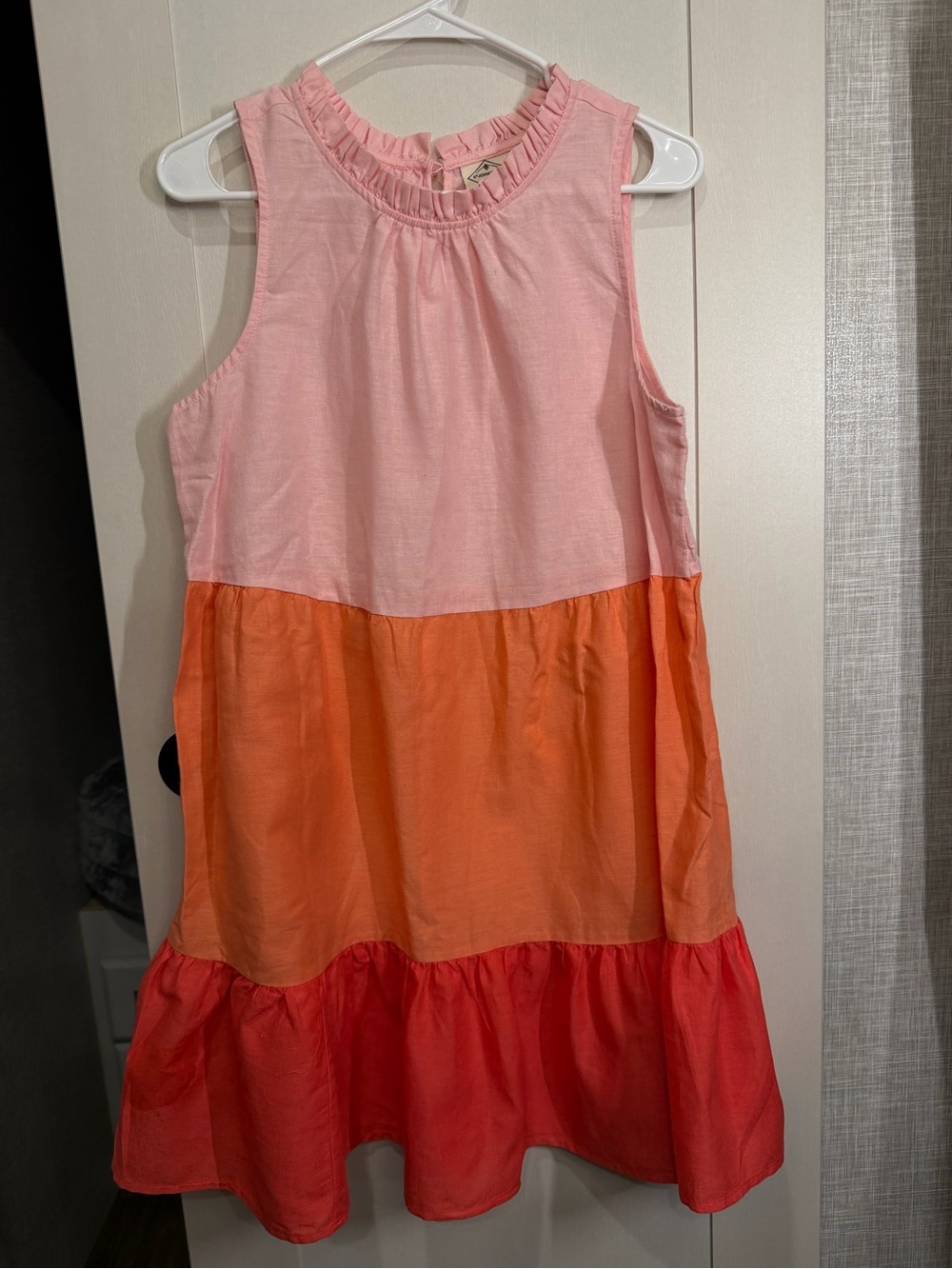 St. John's Bay Pink, Orange & Coral Tiered Sleeveless Dress